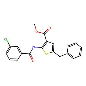 Methyl 5-benzyl-2-[(3-chlorobenzoyl)amino]thiophene-3-carboxylate structure