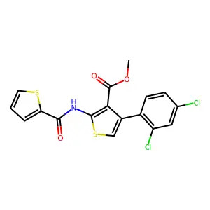 methyl 4-(2,4-dichlorophenyl)-2-(thiophene-2-carbonylamino)thiophene-3-carboxylate structure