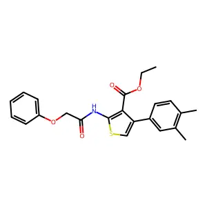 Ethyl 4-(3,4-dimethylphenyl)-2-[(phenoxyacetyl)amino]thiophene-3-carboxylate structure