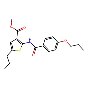 Methyl 2-[(4-propoxybenzoyl)amino]-5-propylthiophene-3-carboxylate structure