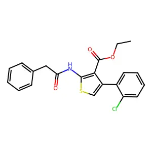 Ethyl 4-(2-chlorophenyl)-2-[(phenylacetyl)amino]thiophene-3-carboxylate structure