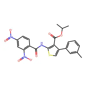 isopropyl 2-({2,4-bisnitrobenzoyl}amino)-4-(3-methylphenyl)thiophene-3-carboxylate structure