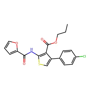 Propyl 4-(4-chlorophenyl)-2-(2-furoylamino)-3-thiophenecarboxylate structure