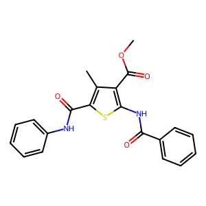 Methyl 2-benzamido-4-methyl-5-(phenylcarbamoyl)thiophene-3-carboxylate structure