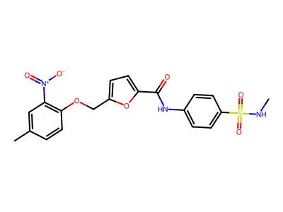 5-[(4-methyl-2-nitrophenoxy)methyl]-N-[4-(methylsulfamoyl)phenyl]furan-2-carboxamide structure