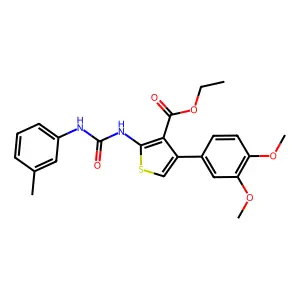 ethyl 4-(3,4-dimethoxyphenyl)-2-[(3-methylphenyl)carbamoylamino]thiophene-3-carboxylate structure
