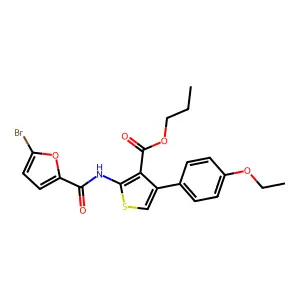 propyl 2-[(5-bromofuran-2-carbonyl)amino]-4-(4-ethoxyphenyl)thiophene-3-carboxylate structure