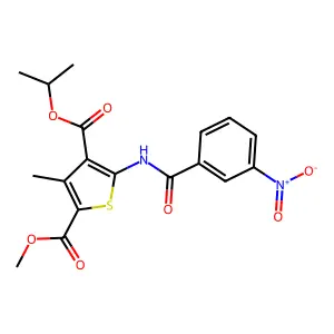 2-O-methyl 4-O-propan-2-yl 3-methyl-5-[(3-nitrobenzoyl)amino]thiophene-2,4-dicarboxylate structure