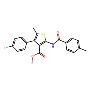 methyl 4-(4-fluorophenyl)-5-methyl-2-[(4-methylbenzoyl)amino]thiophene-3-carboxylate structure