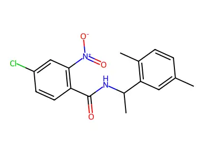 4-chloro-N-[1-(2,5-dimethylphenyl)ethyl]-2-nitrobenzamide structure