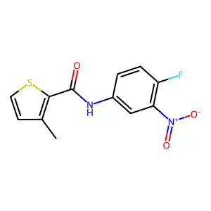 N-(4-fluoro-3-nitrophenyl)-3-methylthiophene-2-carboxamide structure
