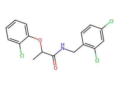 2-(2-chlorophenoxy)-N-(2,4-dichlorobenzyl)propanamide structure