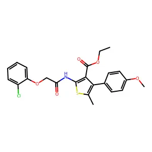 ethyl 2-[[2-(2-chlorophenoxy)acetyl]amino]-4-(4-methoxyphenyl)-5-methylthiophene-3-carboxylate structure