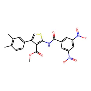 methyl 4-(3,4-dimethylphenyl)-2-[(3,5-dinitrobenzoyl)amino]thiophene-3-carboxylate structure