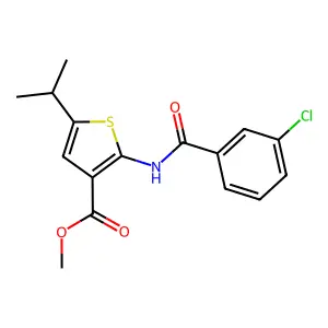 Methyl 2-[(3-chlorobenzoyl)amino]-5-propan-2-ylthiophene-3-carboxylate structure