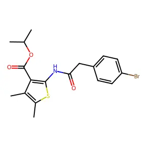 Isopropyl 2-{[(4-bromophenyl)acetyl]amino}-4,5-dimethyl-3-thiophenecarboxylate structure