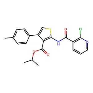 isopropyl 2-{[(2-chloro-3-pyridinyl)carbonyl]amino}-4-(4-methylphenyl)-3-thiophenecarboxylate structure