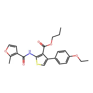 Propyl 4-(4-ethoxyphenyl)-2-[(2-methyl-3-furoyl)amino]thiophene-3-carboxylate structure
