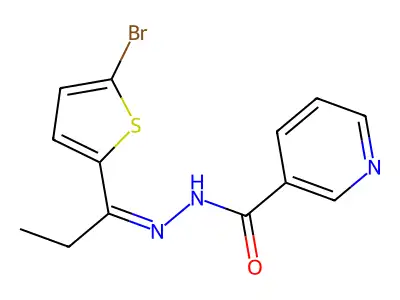 N-[(Z)-1-(5-bromothiophen-2-yl)propylideneamino]pyridine-3-carboxamide structure