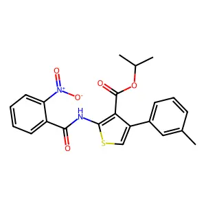 Isopropyl 2-({2-nitrobenzoyl}amino)-4-(3-methylphenyl)thiophene-3-carboxylate structure