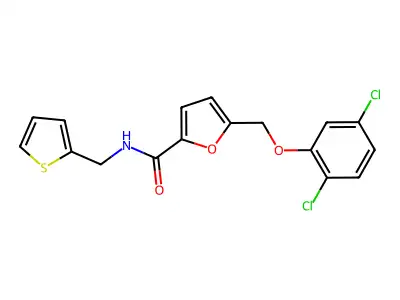 5-[(2,5-dichlorophenoxy)methyl]-N-(thiophen-2-ylmethyl)furan-2-carboxamide structure