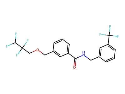 3-[(2,2,3,3-tetrafluoropropoxy)methyl]-N-[3-(trifluoromethyl)benzyl]benzamide structure