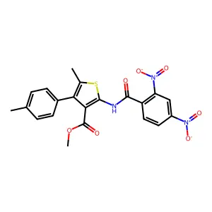 methyl 2-({2,4-bisnitrobenzoyl}amino)-5-methyl-4-(4-methylphenyl)thiophene-3-carboxylate structure