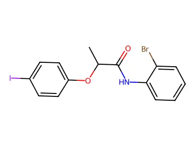 N-(2-bromophenyl)-2-(4-iodophenoxy)propanamide structure