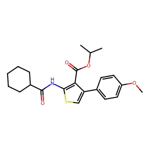 isopropyl 2-[(cyclohexylcarbonyl)amino]-4-(4-methoxyphenyl)-3-thiophenecarboxylate structure