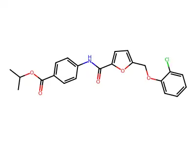 Propan-2-yl 4-[({5-[(2-chlorophenoxy)methyl]furan-2-yl}carbonyl)amino]benzoate structure