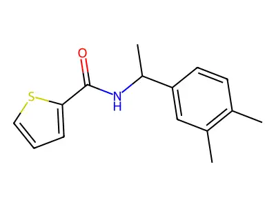 N-[1-(3,4-dimethylphenyl)ethyl]thiophene-2-carboxamide structure