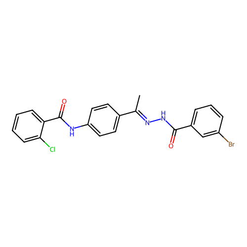N-{4-[N-(3-bromobenzoyl)ethanehydrazonoyl]phenyl}-2-chlorobenzamide structure