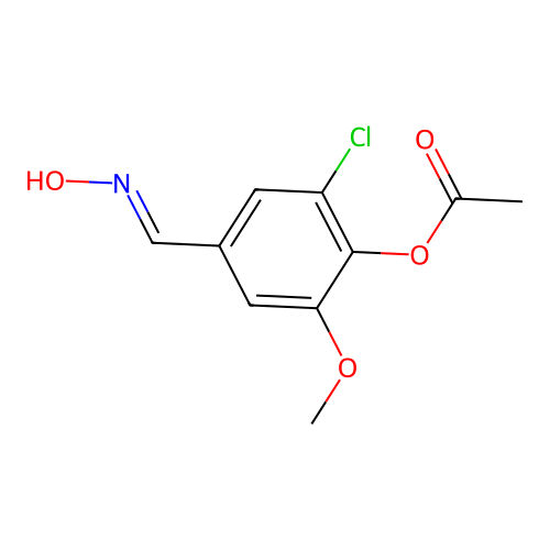 [2-Chloro-4-(hydroxyiminomethyl)-6-methoxyphenyl] acetate structure