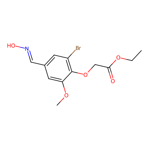 Ethyl {2-bromo-4-[(hydroxyimino)methyl]-6-methoxyphenoxy}acetate structure