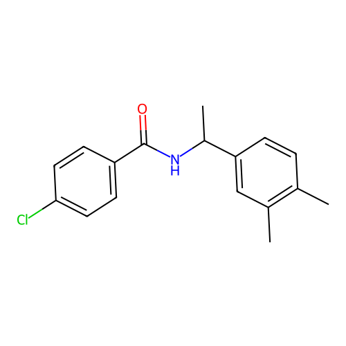 4-chloro-N-[1-(3,4-dimethylphenyl)ethyl]benzamide structure