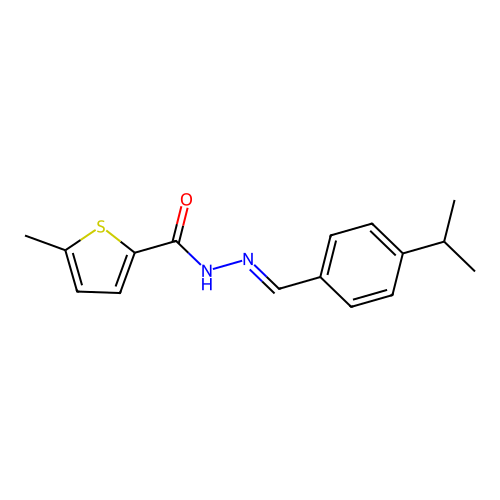 N'-(4-isopropylbenzylidene)-5-methyl-2-thiophenecarbohydrazide structure
