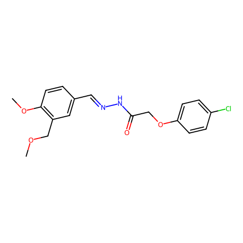 2-(4-chlorophenoxy)-N-[(E)-[4-methoxy-3-(methoxymethyl)phenyl]methylideneamino]acetamide structure