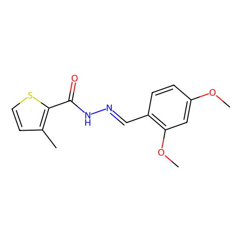 N-[(E)-(2,4-dimethoxyphenyl)methylideneamino]-3-methylthiophene-2-carboxamide structure