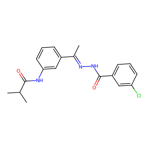 N-{3-[N-(3-chlorobenzoyl)ethanehydrazonoyl]phenyl}-2-methylpropanamide structure