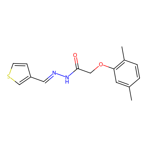 2-(2,5-dimethylphenoxy)-N'-(3-thienylmethylene)acetohydrazide structure