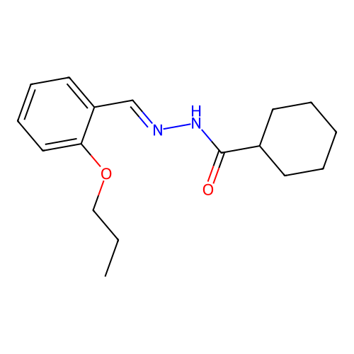 N-[(2-propoxyphenyl)methylideneamino]cyclohexanecarboxamide structure