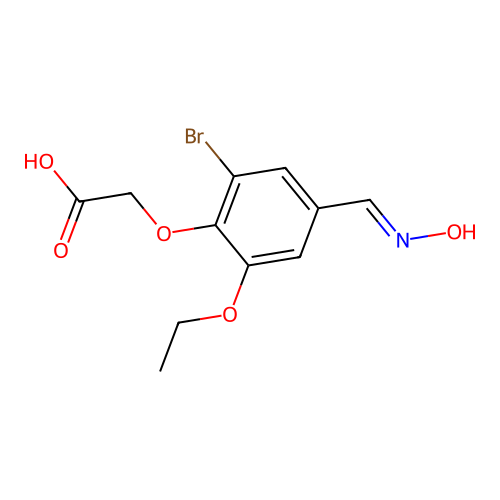 2-[2-Bromo-6-ethoxy-4-(hydroxyiminomethyl)phenoxy]acetic acid structure