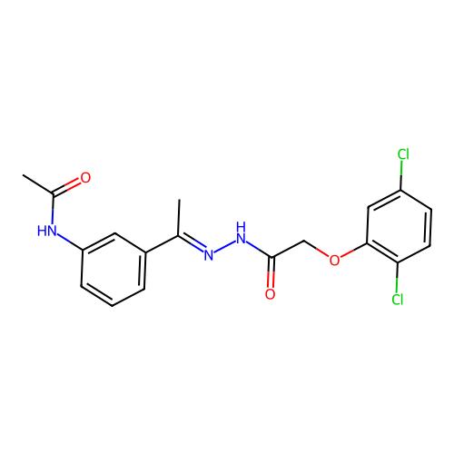 N-(3-{N-[(2,5-dichlorophenoxy)acetyl]ethanehydrazonoyl}phenyl)acetamide structure