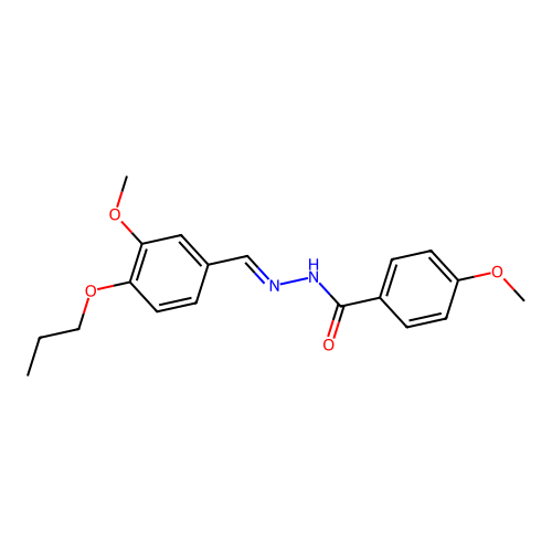 4-methoxy-N-[(3-methoxy-4-propoxyphenyl)methylideneamino]benzamide structure