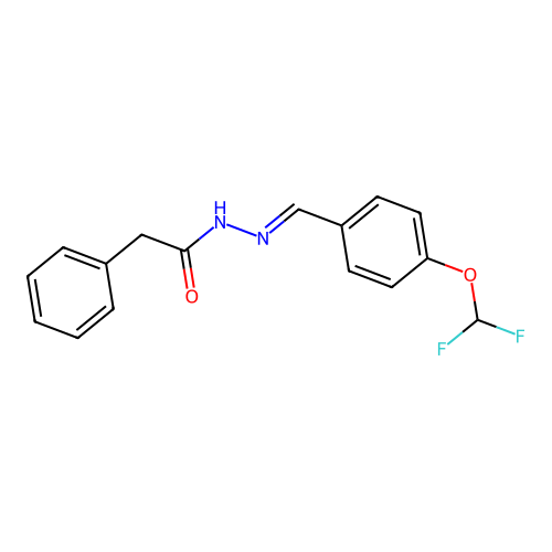 N-[(E)-[4-(difluoromethoxy)phenyl]methylideneamino]-2-phenylacetamide structure