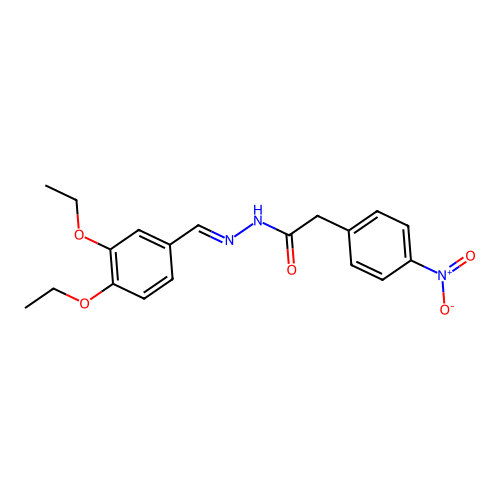 N'-(3,4-diethoxybenzylidene)-2-{4-nitrophenyl}acetohydrazide structure