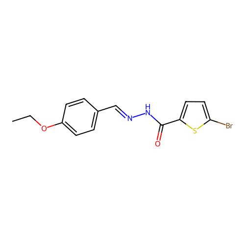 5-bromo-N-[(E)-(4-ethoxyphenyl)methylideneamino]thiophene-2-carboxamide structure