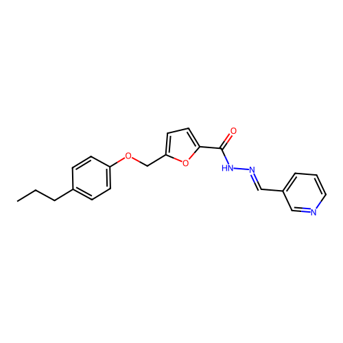 5-[(4-propylphenoxy)methyl]-N'-(3-pyridinylmethylene)-2-furohydrazide structure
