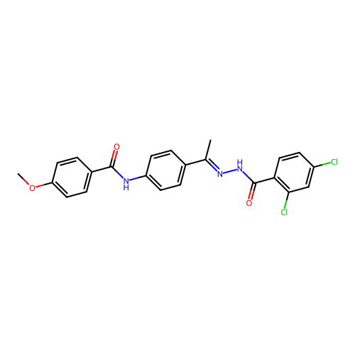 N-{4-[N-(2,4-dichlorobenzoyl)ethanehydrazonoyl]phenyl}-4-methoxybenzamide structure