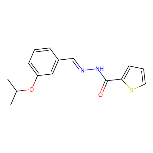 N-[(3-propan-2-yloxyphenyl)methylideneamino]thiophene-2-carboxamide structure